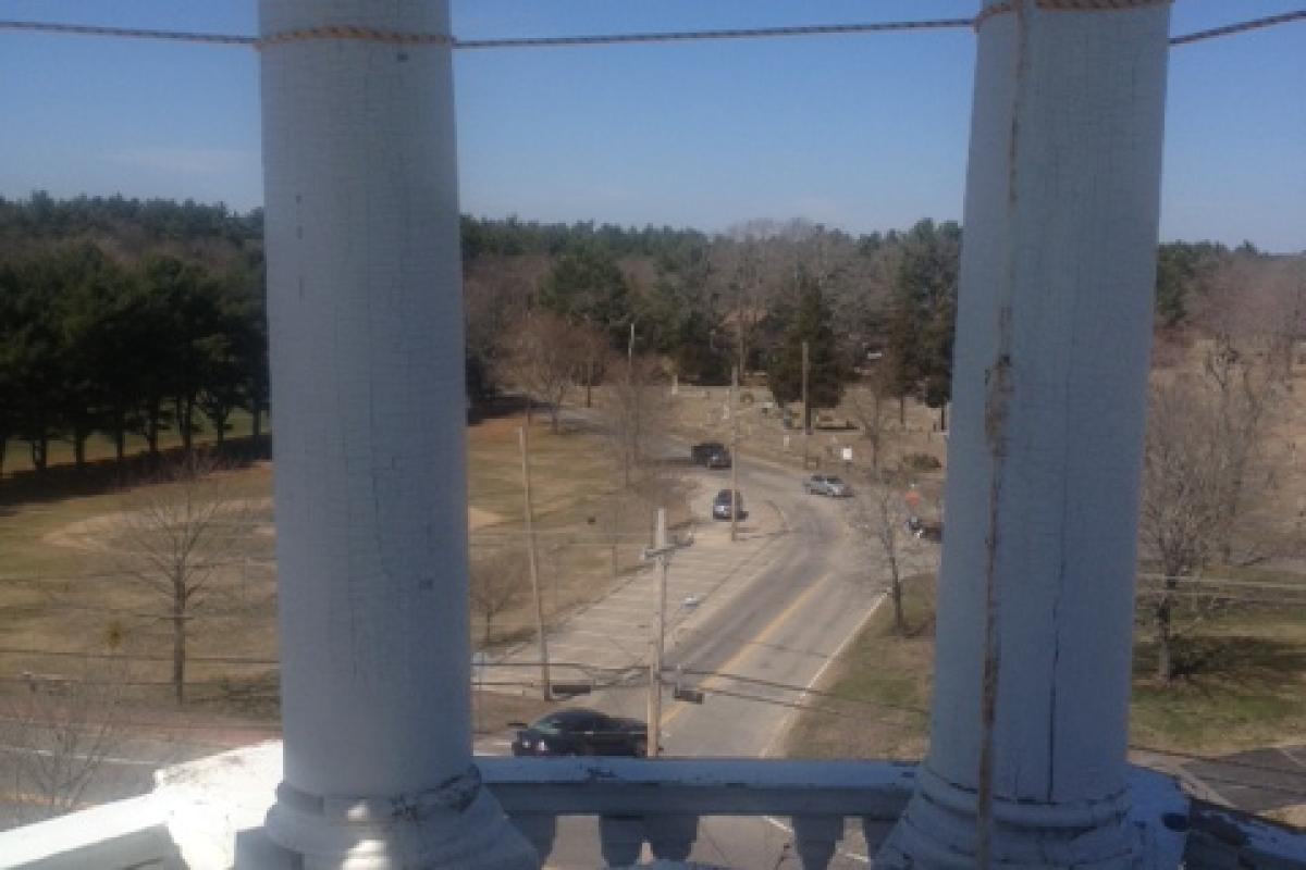 Town Hall cupola inspected with the help of the Hanover FD (4/10/14 Photo 7).