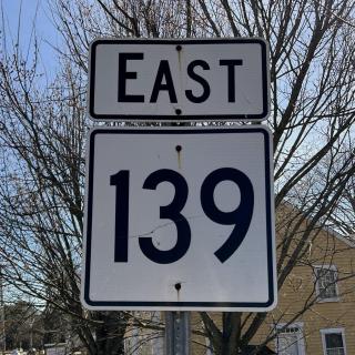 Route 139 East Sign