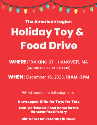 American Legion Post 149 2023 Holiday Toy and Food Drive