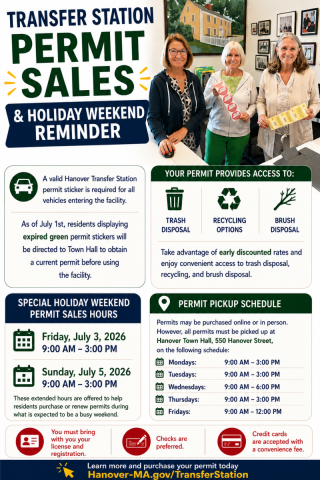 Hanover Transfer Station Special July Weekend Sales