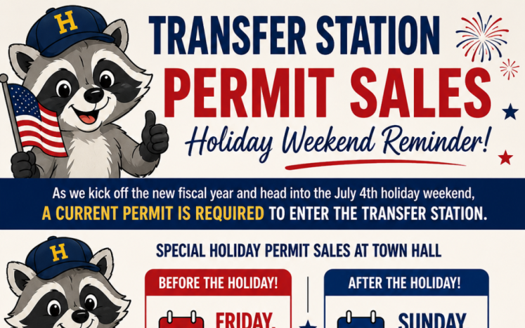 Transfer Station Permit Sales and Holiday Weekend Reminder 7/2/26