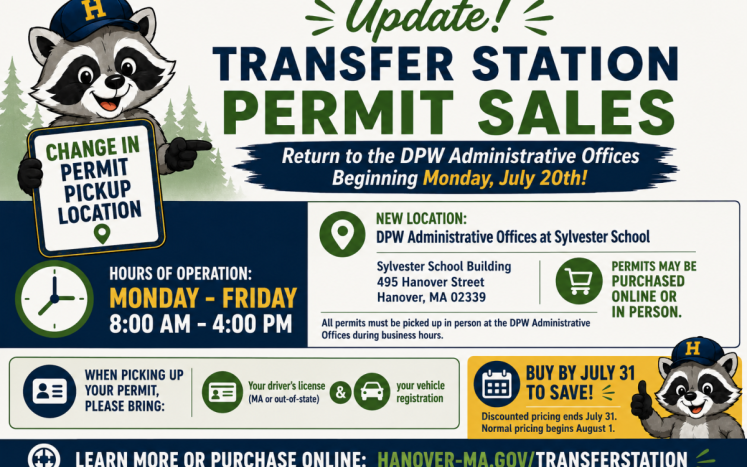 Hanover Transfer Stations Permit Sales Return to the DPW Offices