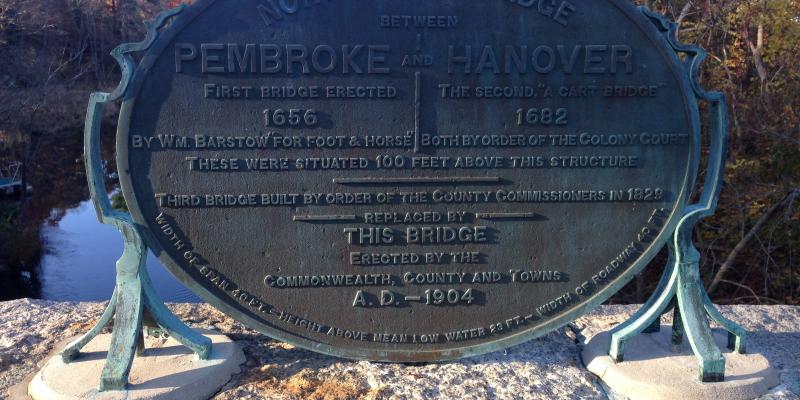 Washington Street North River Bridge, Plaque On Southwest Side. Washington Street North River Bridge, Plaque On Southwest Side.